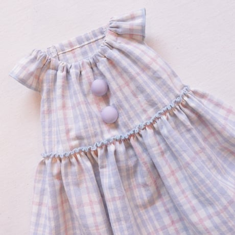 パステルコットンのドレス（Blue）