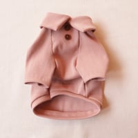 ヘンリーネックのリブニット（ローズピンク）