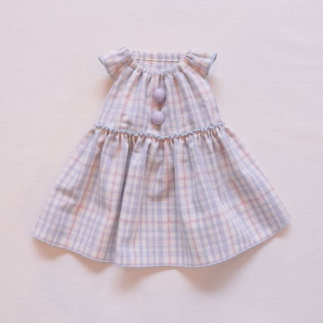 パステルコットンのドレス（Blue）