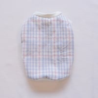パステルコットンのシャツタンク（Blue）