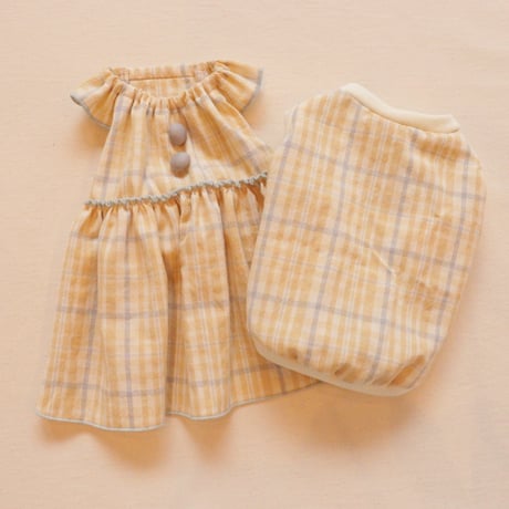 パステルコットンのドレス（Yellow）