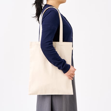 キャンバスフラットトートループ付　ナチュラル