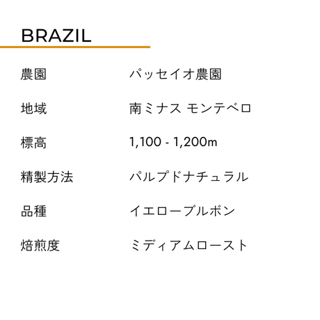 BRAZIL Passeio [ブラジル パッセイオ農園] MEDIUM