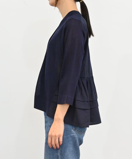 【torrazzo donna（トラッゾドンナ）】ハイブリッドバックフレアカーディガン
