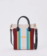 【SILNA minacolo（シルナミナコロ）】ニット2wayカラーブロックトミニトート