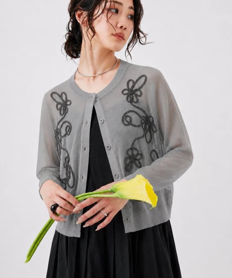【torrazzo donna（トラッゾドンナ）】コードレースシアーカーディガン