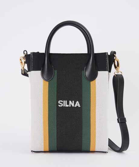 【SILNA minacolo（シルナミナコロ）】ニット2wayカラーブロックトミニトート