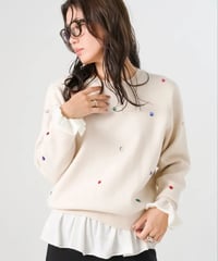【torrazzo donna（トラッゾドンナ）】ジュエリーニットトップス