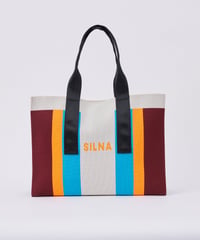 【SILNA minacolo（シルナミナコロ）】ニットカラーブロックトート
