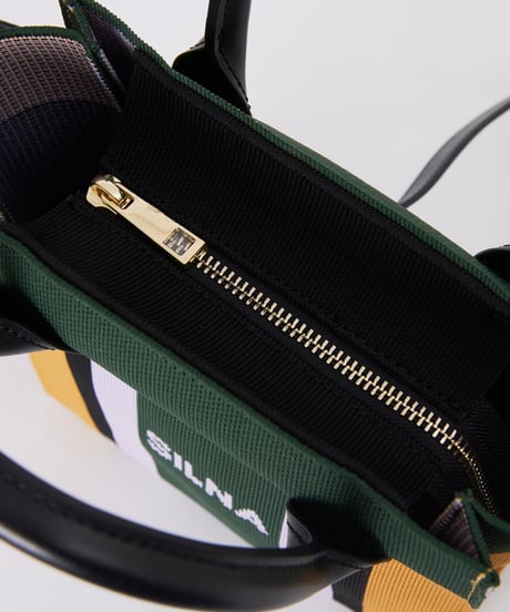 【SILNA minacolo（シルナミナコロ）】ニット2wayカラーブロックトミニトート