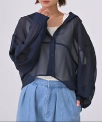 【HERENCIA（ヘレンチア）】シアーメッシュコクーンシャツ