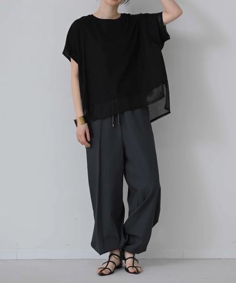 【HERENCIA（ヘレンチア）】裾メッシュ切替カットソー