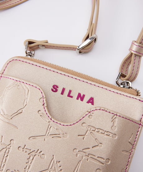 【SILNA minacolo（シルナミナコロ）】型押し携帯ケース L