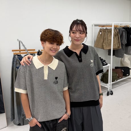 luv grid knit polo