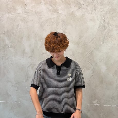 luv grid knit polo