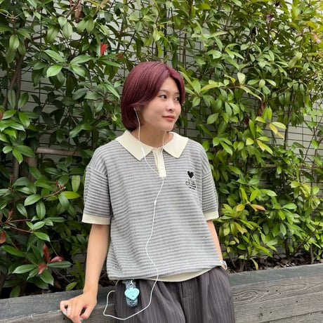 luv grid knit polo