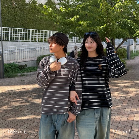 crown logo border longtee