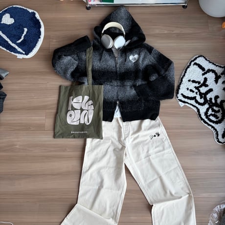 logo knit hoodie