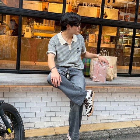 luv grid knit polo
