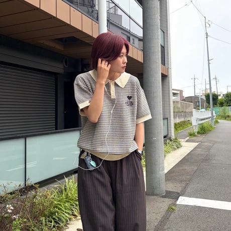 luv grid knit polo
