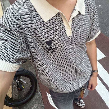 luv grid knit polo