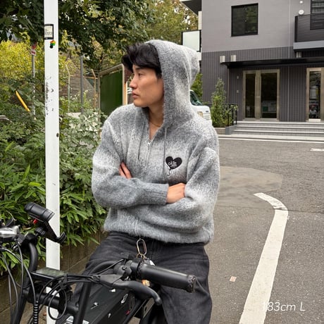 logo knit hoodie