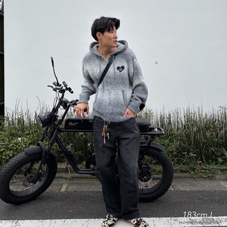 logo knit hoodie