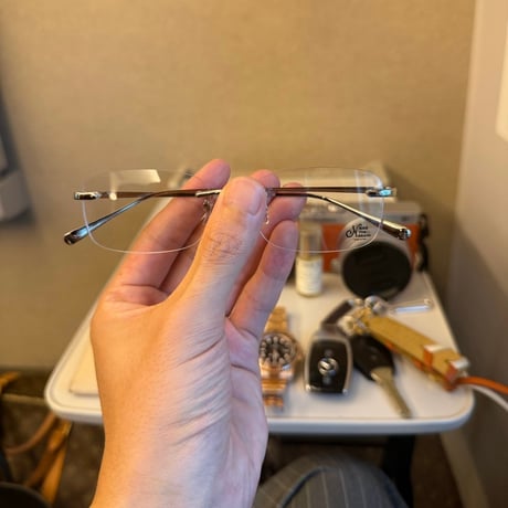 rimless glasses