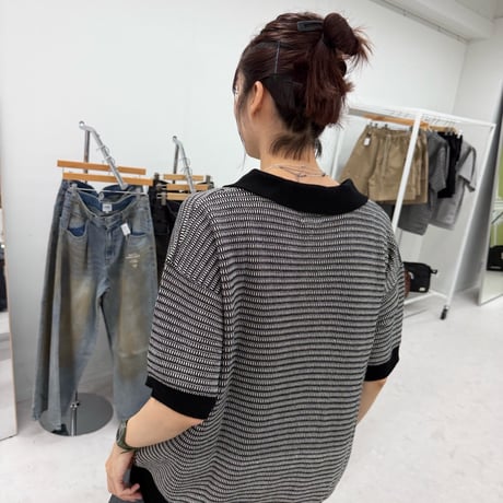 luv grid knit polo