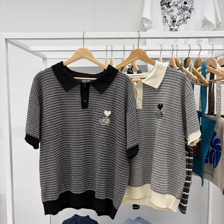 luv grid knit polo