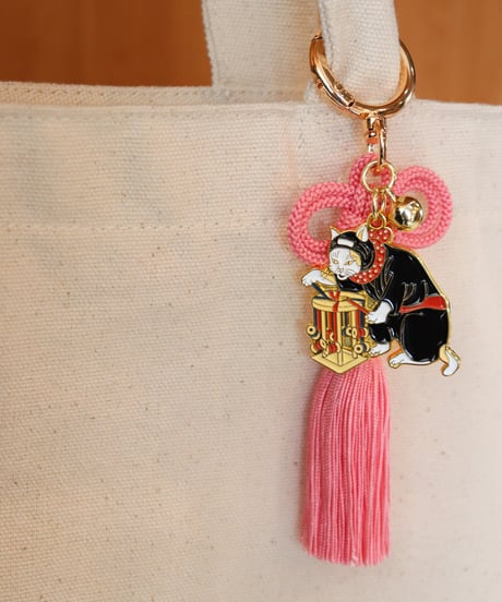 伊賀くみひも 叶結び猫忍者キーホルダー/Igakumihimo Kano-musubi NEKONINJA  key chain