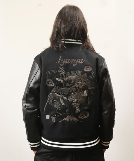 【予約/pre-order】伊賀牛レザースタジャン  天狗と忍者 / TENGU&NINJA IGAUSHI LEATHER  AWARD JACKET(BLK)