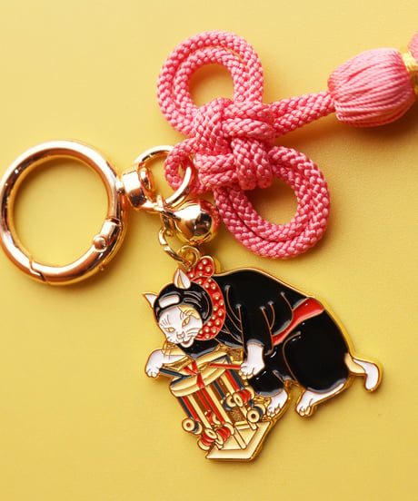 伊賀くみひも 叶結び猫忍者キーホルダー/Igakumihimo Kano-musubi NEKONINJA  key chain