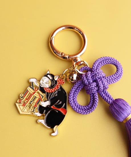 伊賀くみひも 叶結び猫忍者キーホルダー/Igakumihimo Kano-musubi NEKONINJA  key chain