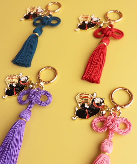 伊賀くみひも 叶結び猫忍者キーホルダー/Igakumihimo Kano-musubi NEKONINJA  key chain