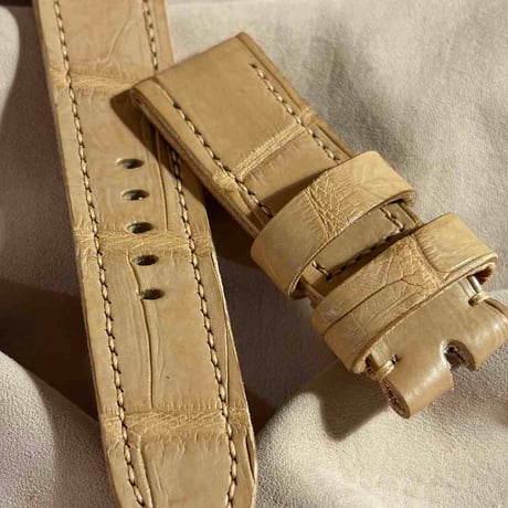 exh-86 タンニン鞣しクロコダイルレザー 腕時計ベルト  (ラグ幅24mm - バックル幅22mm)