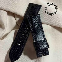 ost-497 オーストリッチレザー 腕時計ベルト ブラック (ラグ幅24mm - バックル幅22mm)