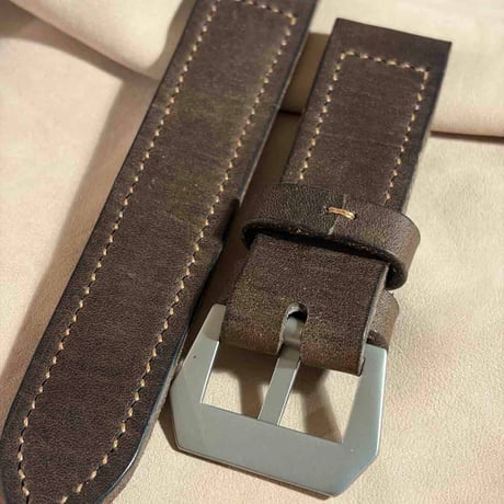 hor-285 HORWEEN ダービー / ダークブラウン  腕時計ベルト (ラグ26mm - バックル幅26mm)