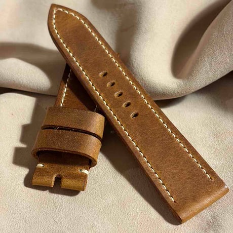 hor-277  HORWEEN ミスティック / シナモン 腕時計ベルト (ラグ24mm - バックル幅22mm)