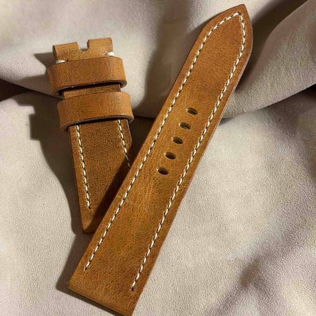 hor-276  HORWEEN ダービー / ナチュラル 腕時計ベルト (ラグ24mm - バックル幅22mm)