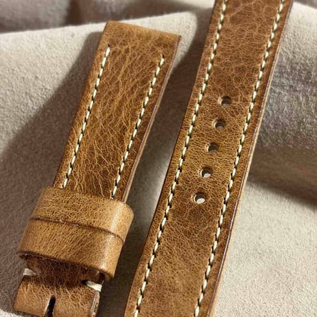 hor-291  HORWEEN ダービー / ナチュラル 腕時計ベルト (ラグ20mm - バックル幅18mm)
