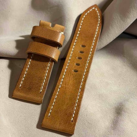 hor-276  HORWEEN ダービー / ナチュラル 腕時計ベルト (ラグ24mm - バックル幅22mm)