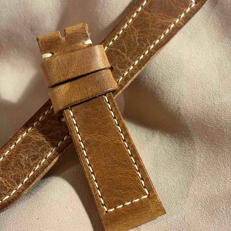 hor-293  HORWEEN ダービー / ナチュラル 腕時計ベルト (ラグ21mm - バックル幅18mm)
