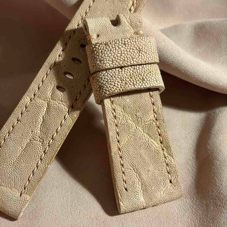 exh-81 タンニン鞣しエレファントレザー 腕時計ベルト  (ラグ幅24mm - バックル幅22mm)