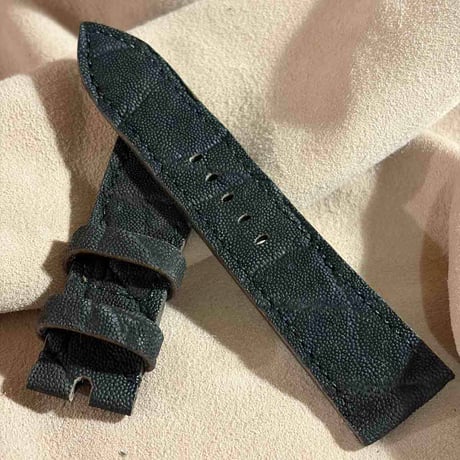 exh-101 エレファント ブラック 腕時計ベルト  (ラグ幅24mm - バックル幅22mm)