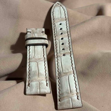 cro-2156 クロコダイル  腕時計ベルト ヒマラヤクロコ (ラグ幅21 mm - バックル幅18 mm)