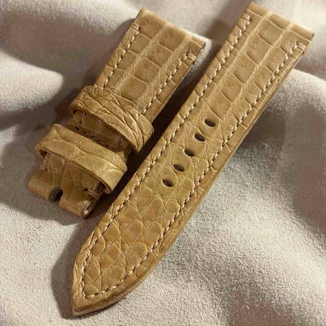 exh-87タンニン鞣しクロコダイルレザー 腕時計ベルト  (ラグ幅26mm - バックル幅22mm)