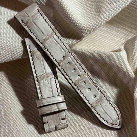 cro-2156 クロコダイル  腕時計ベルト ヒマラヤクロコ (ラグ幅21 mm - バックル幅18 mm)