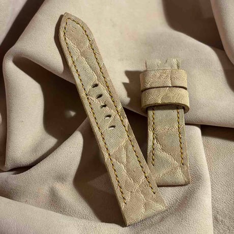 exh-82 タンニン鞣しエレファントレザー 腕時計ベルト  (ラグ幅22mm - バックル幅20mm)