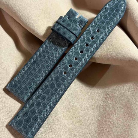 sna-175 シースネイク（ウミヘビ）腕時計ベルト グレー (ラグ幅19mm - バックル幅16 mm)